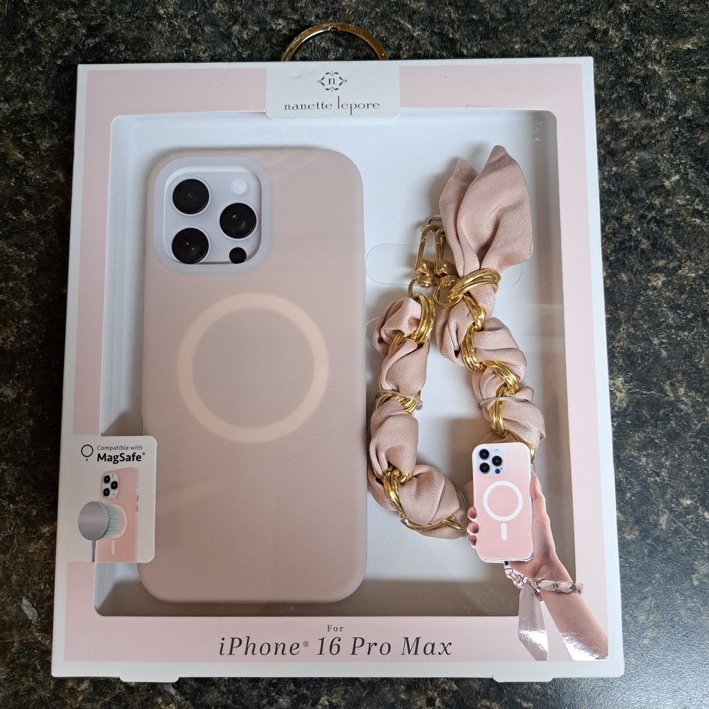 Nanette Lepore Blush iPhone 16 Pro Max Phone Case And Wristlet Set